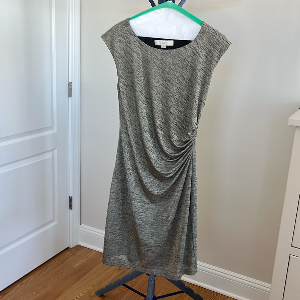 LOFT Gold/black shimmer dress, knee length , size small